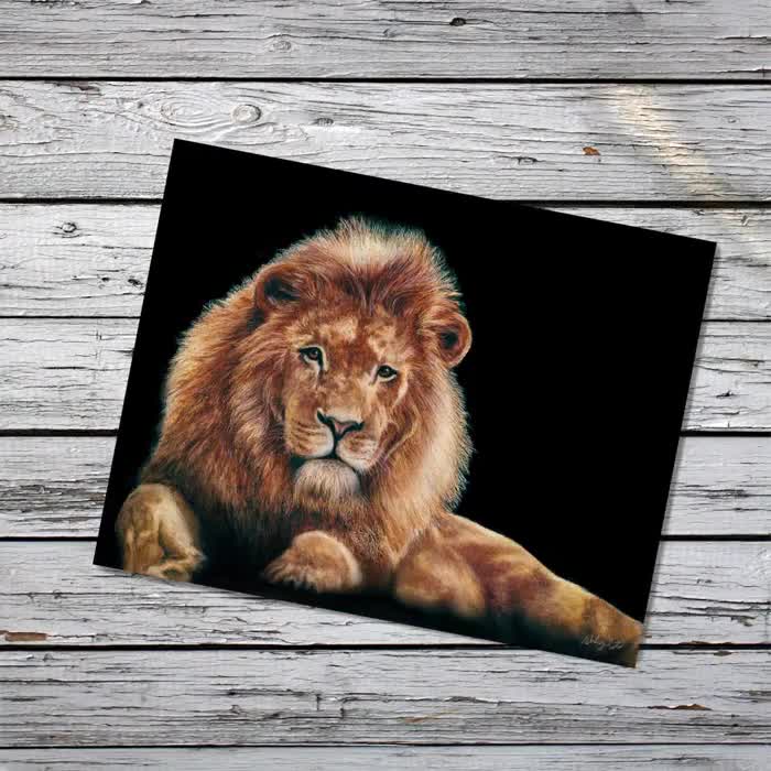 ライオンアートプリント：リアルな色鉛筆画、野生動物の壁飾り - Etsy 日本